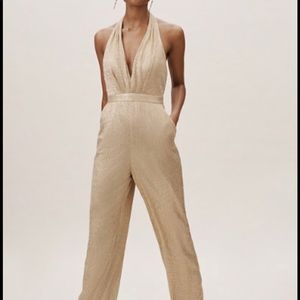BHLDN gold Jelena jumpsuit NWT